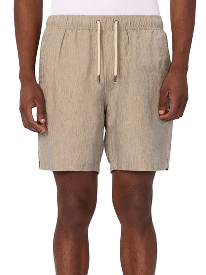 The Summerland Linen Shorts - Taupe & Navy