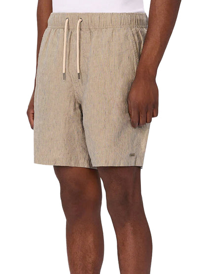 The Summerland Linen Shorts - Taupe & Navy