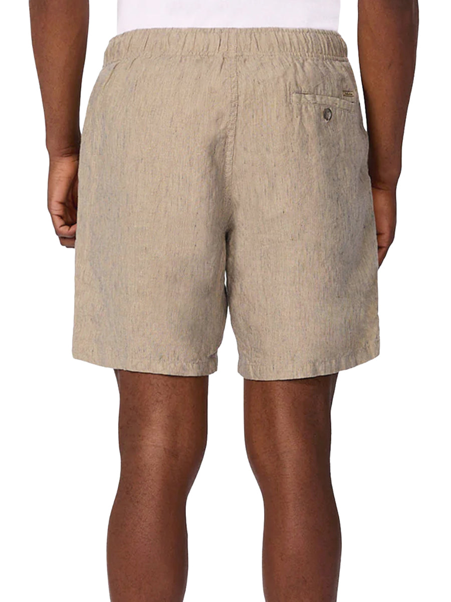 The Summerland Linen Shorts - Taupe & Navy