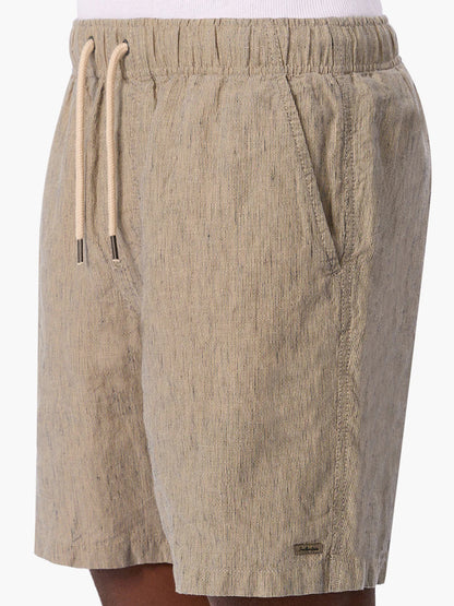 The Summerland Linen Shorts - Taupe & Navy