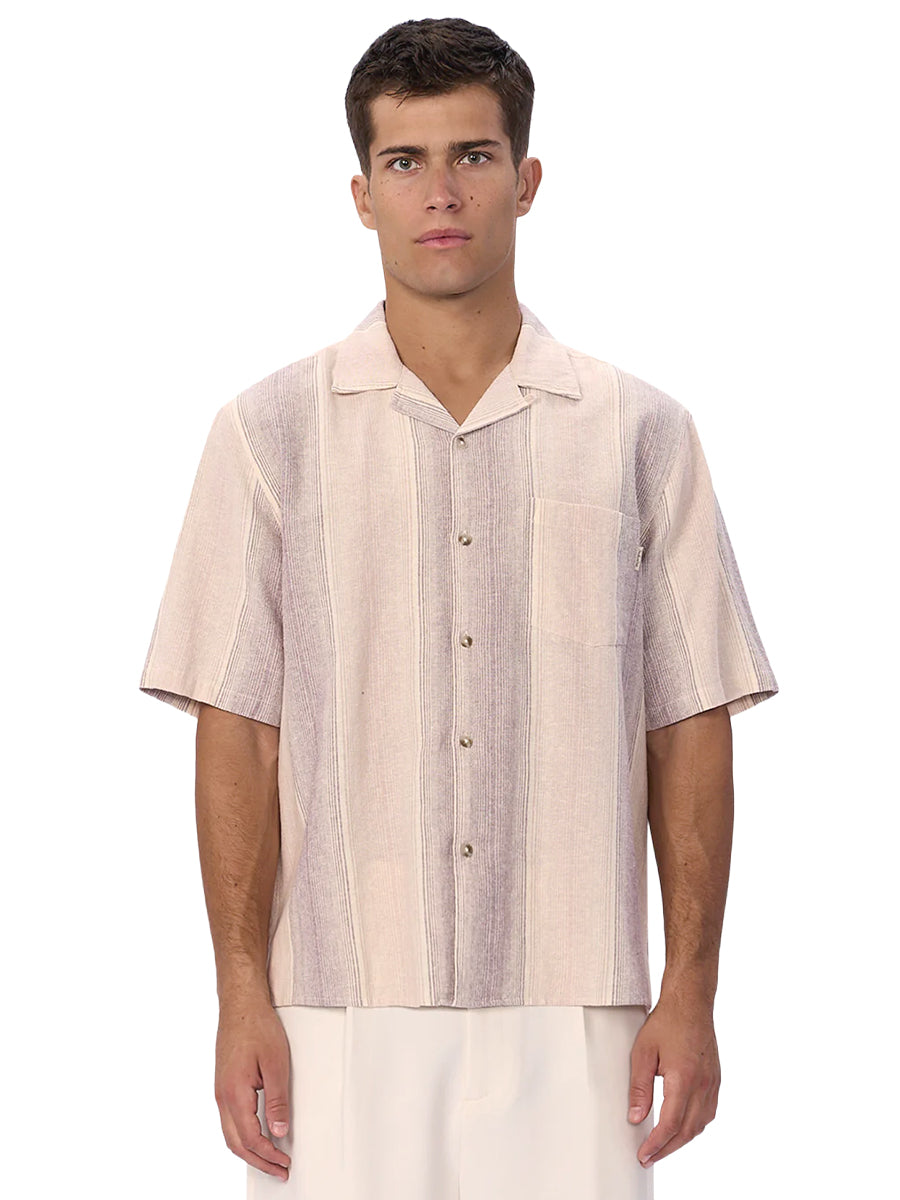 The Sunset Linen-Blend Short Sleeve Shirt - Lavender & Musk