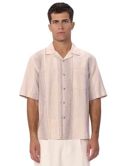 The Sunset Linen-Blend Short Sleeve Shirt - Lavender & Musk