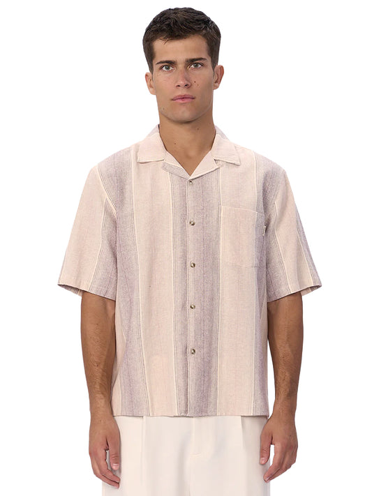 The Sunset Linen-Blend Short Sleeve Shirt - Lavender & Musk