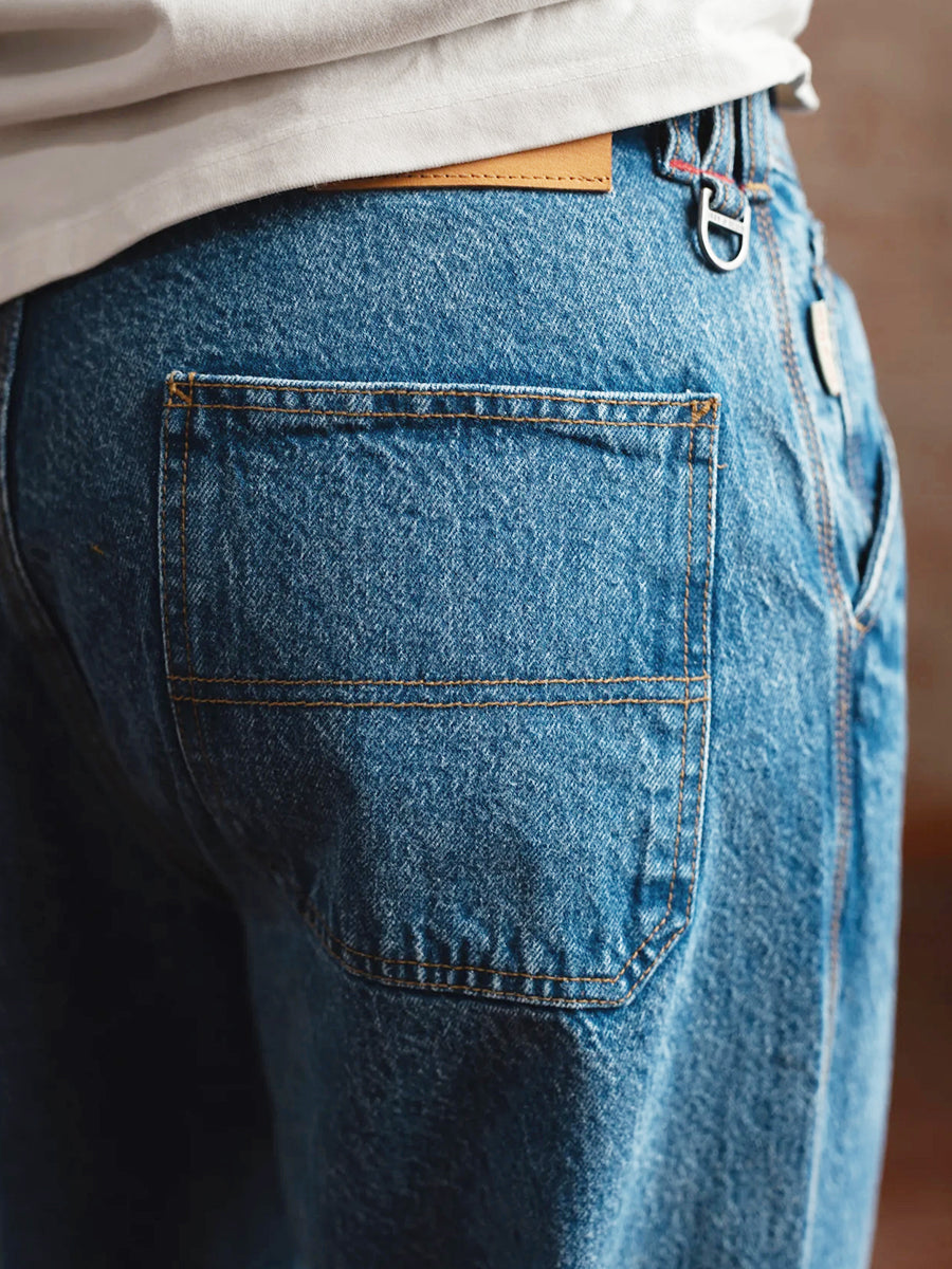 Trapper Denim Pants - Washed Blue