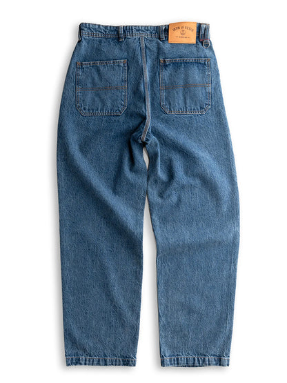 Trapper Denim Pants - Washed Blue