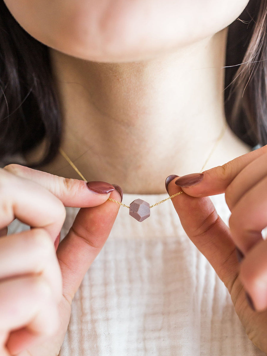 Classic Faceted Porcelain Necklace - Lilac