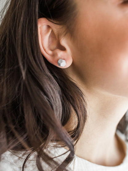 Faceted Studs - White