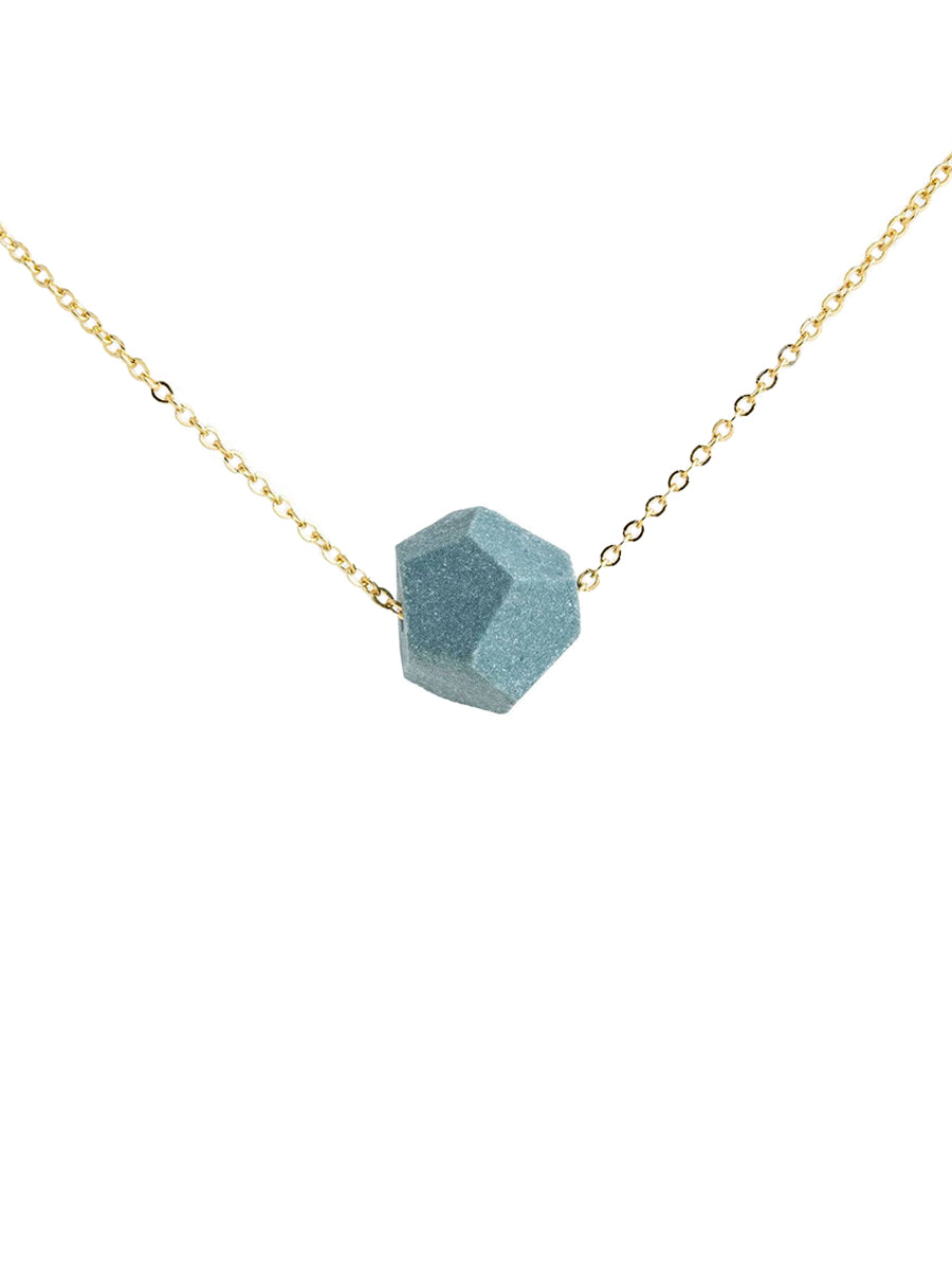 Petite Faceted Porcelain Necklace - Mint