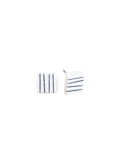 Pinstripe Square Studs