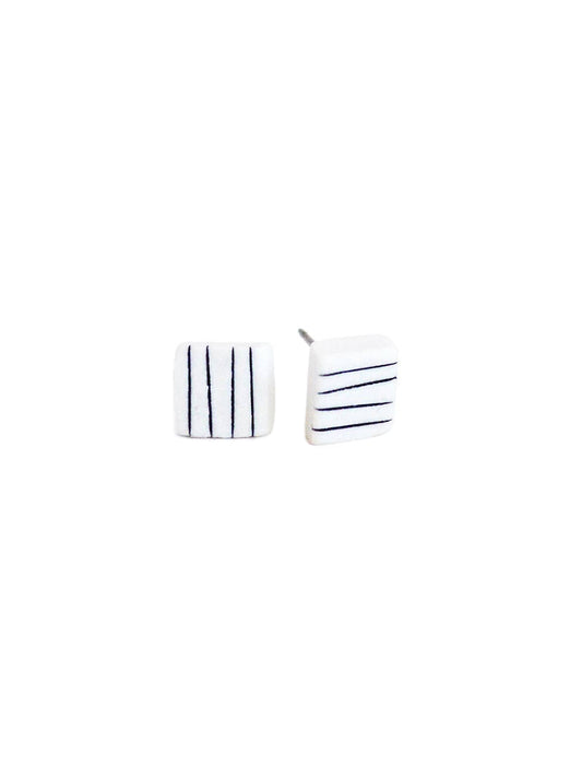 Pinstripe Square Studs