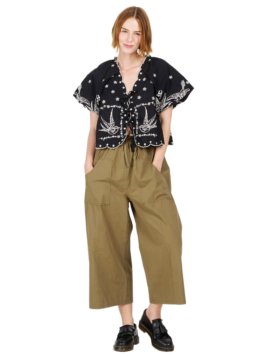 Beatrix Embroidered Top - Black