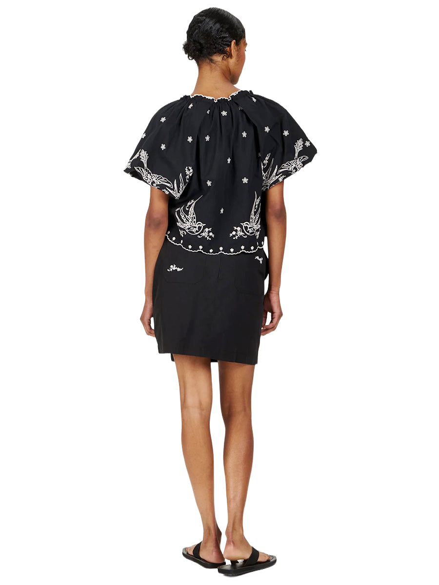 Beatrix Embroidered Top - Black