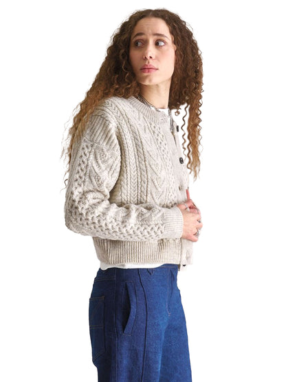 Charlie Cable Cardigan - Natural
