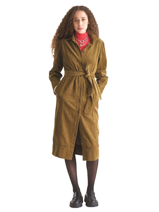 Hariti Dress - Olive Corduroy