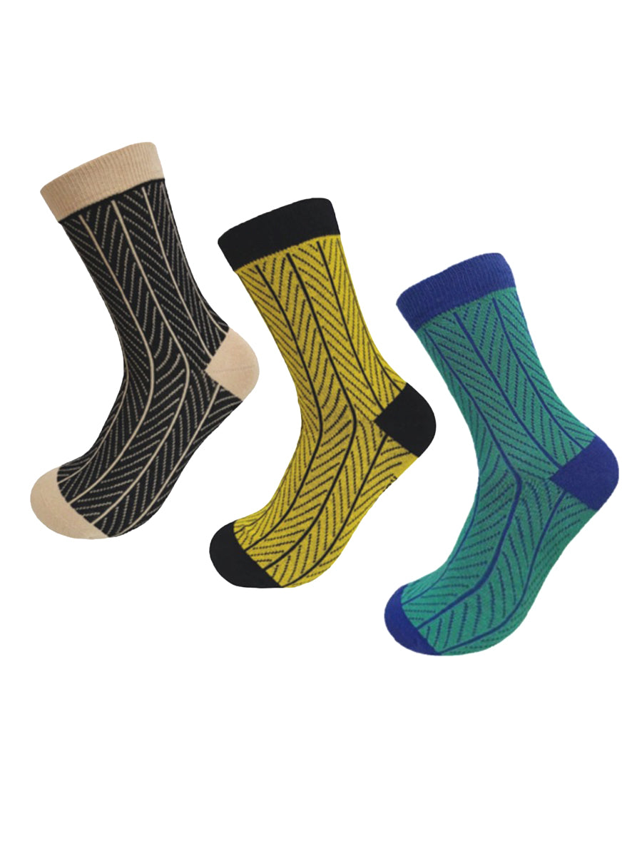 Herringbone Sock Box - Navy, Mustard, & Cappucino