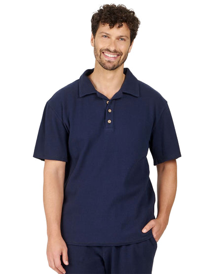 Iver Ribbed Polo - Navy