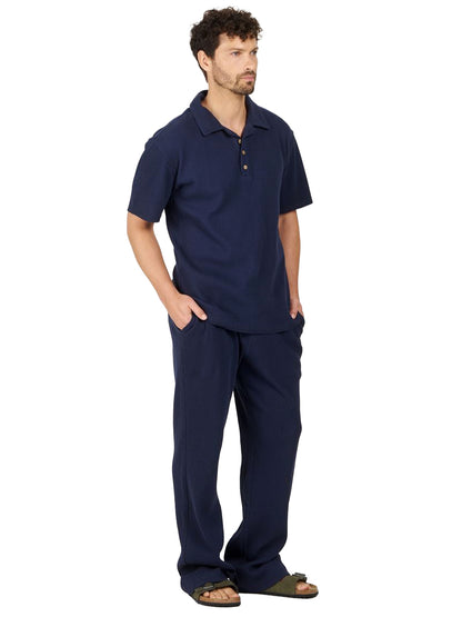 Iver Ribbed Polo - Navy