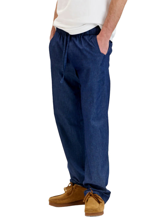 Joshua Chambray Trouser - Mid-Wash Indigo