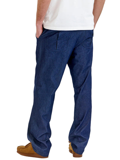 Joshua Chambray Trouser - Mid-Wash Indigo