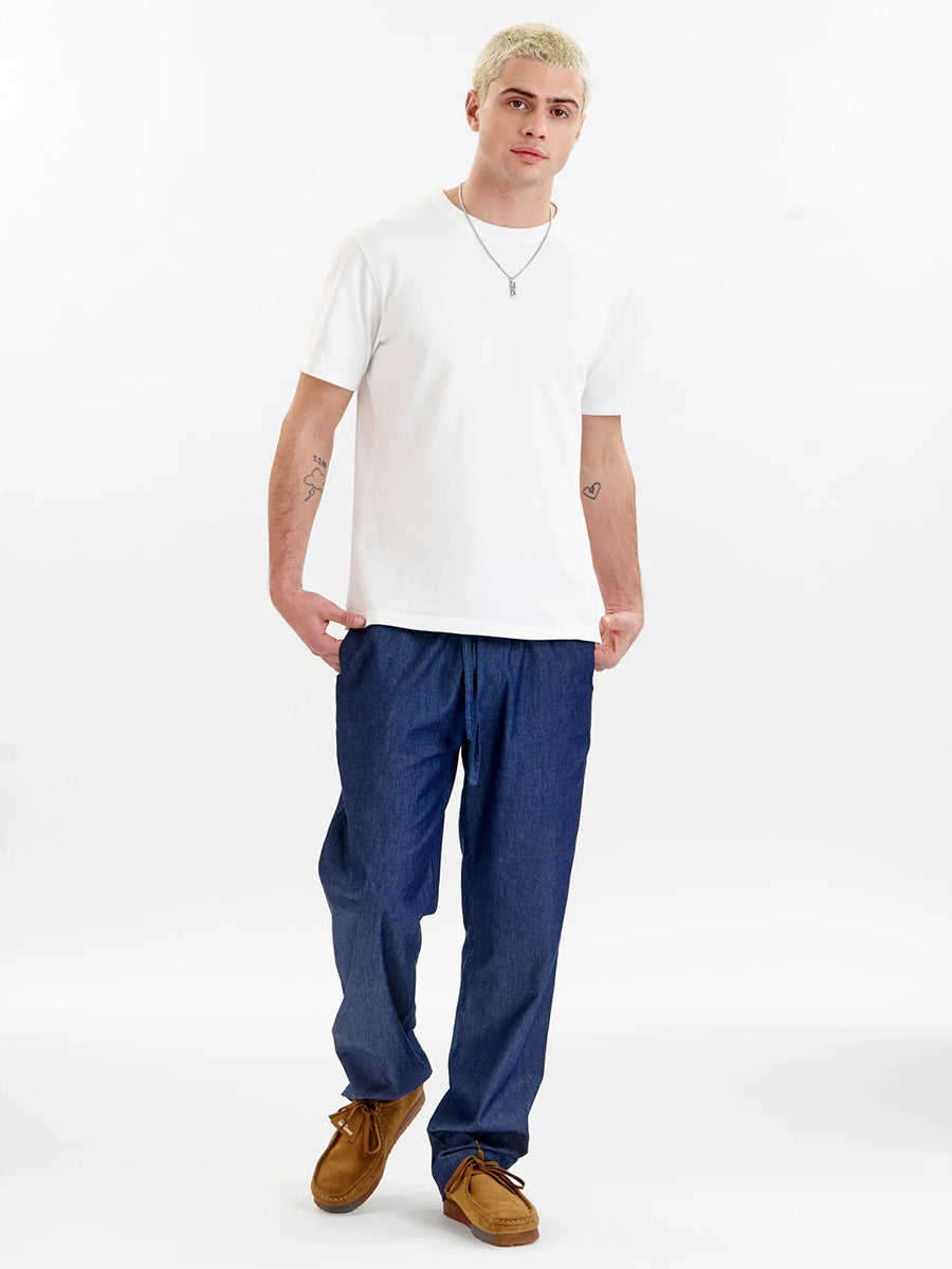 Joshua Chambray Trouser - Mid-Wash Indigo