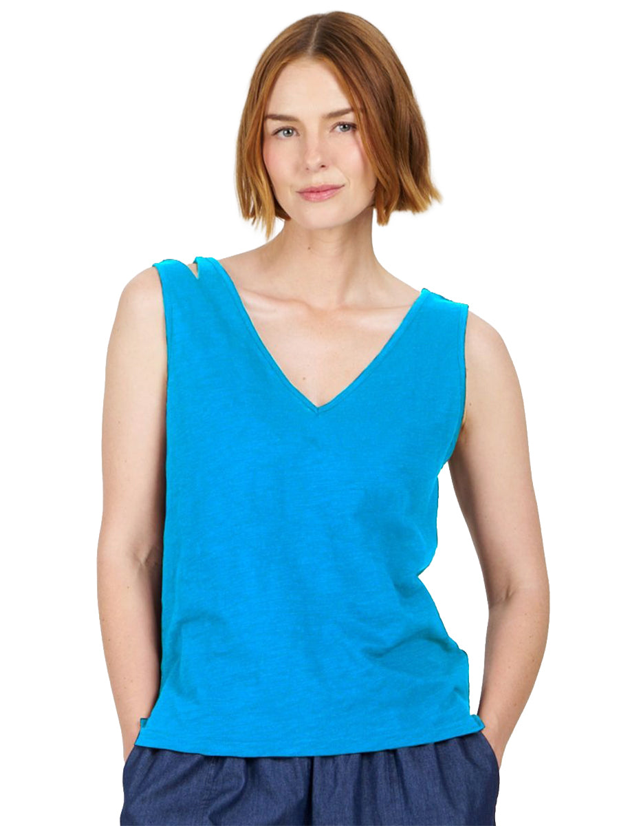 Mala V-Neck Tank - Cobalt