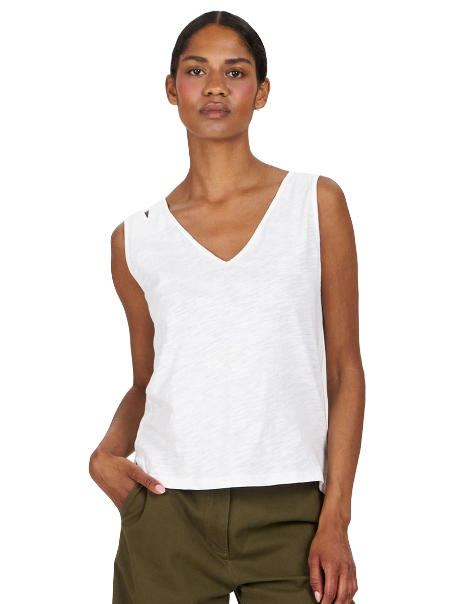 Mala V-Neck Tank - White