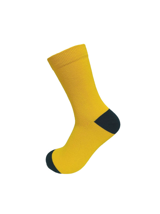 Punchy Color-Blocked Socks - Mustard
