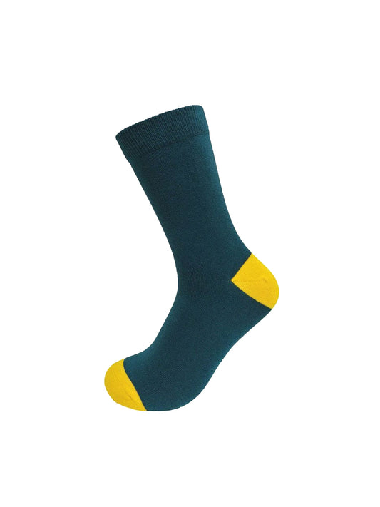 Punchy Color-Blocked Socks - Teal