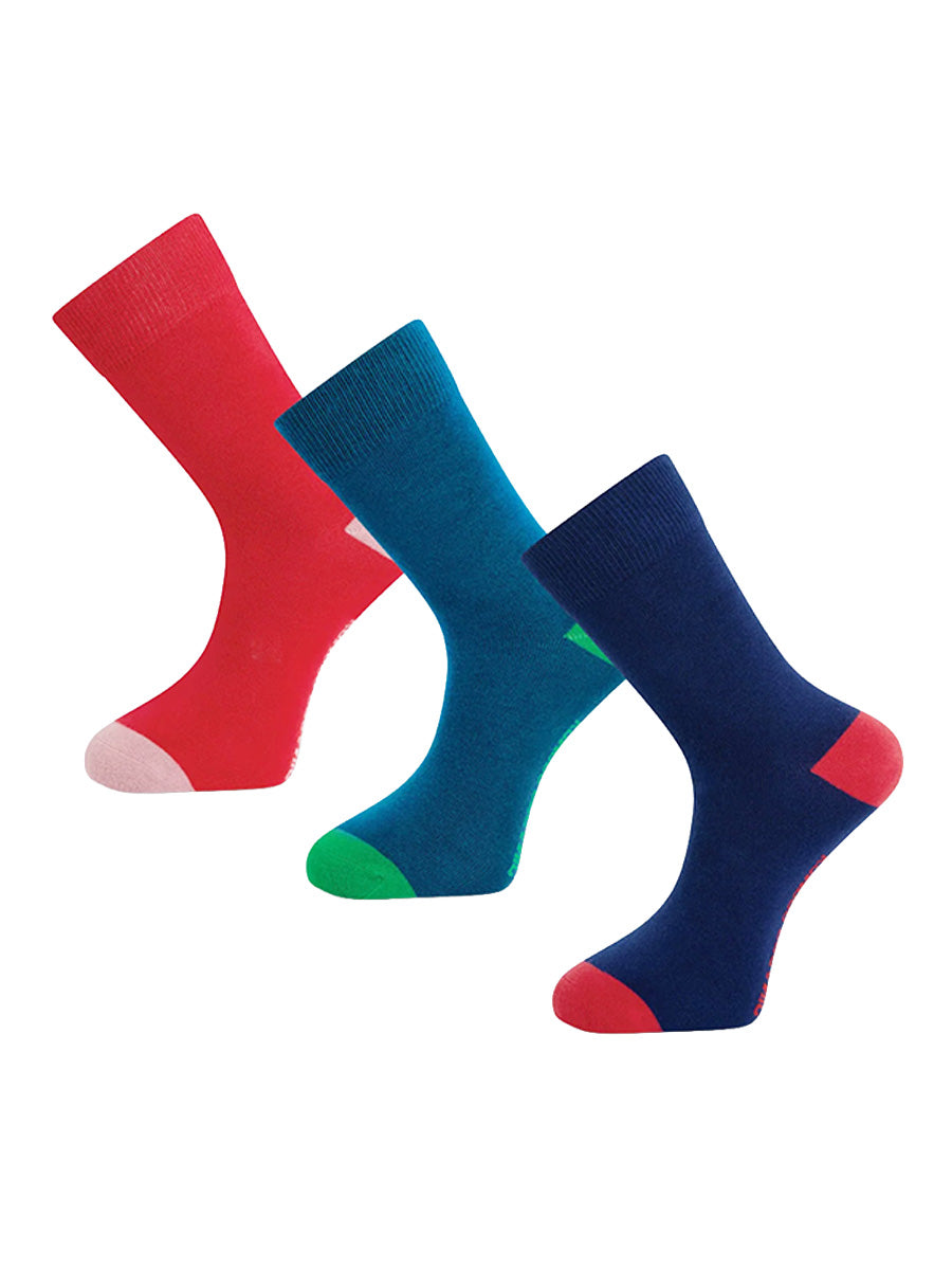 Punchy Sock Box - Navy, Green, & Red