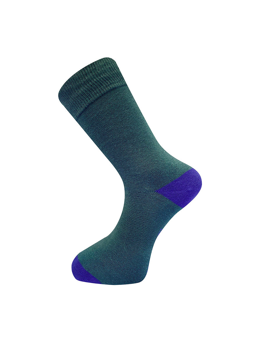 Punchy Color-Blocked Socks - Green