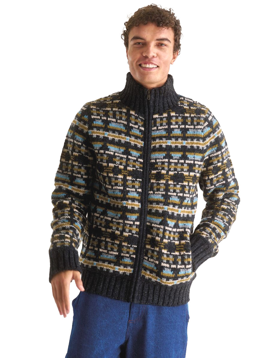 Rambler Fleece-Lined Wool Cardigan - Multi