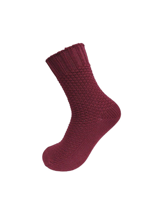 Waffle Socks - Burgundy