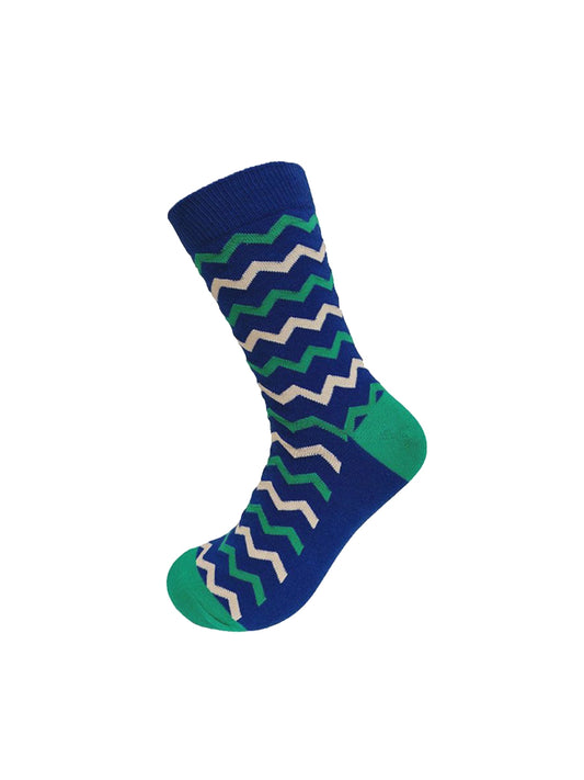 Zig-Zag Socks - Navy