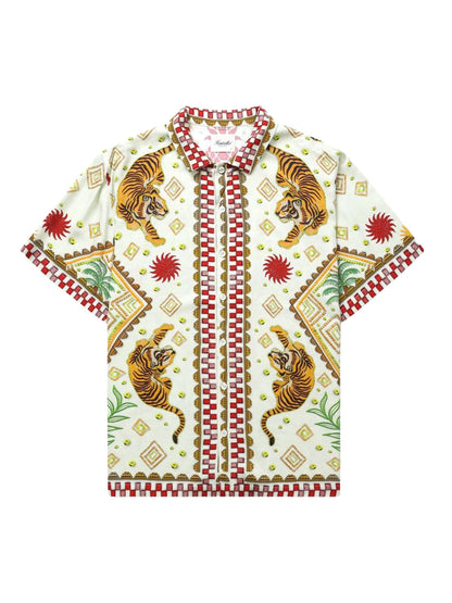 Beach Shirt - Cream Tiger
