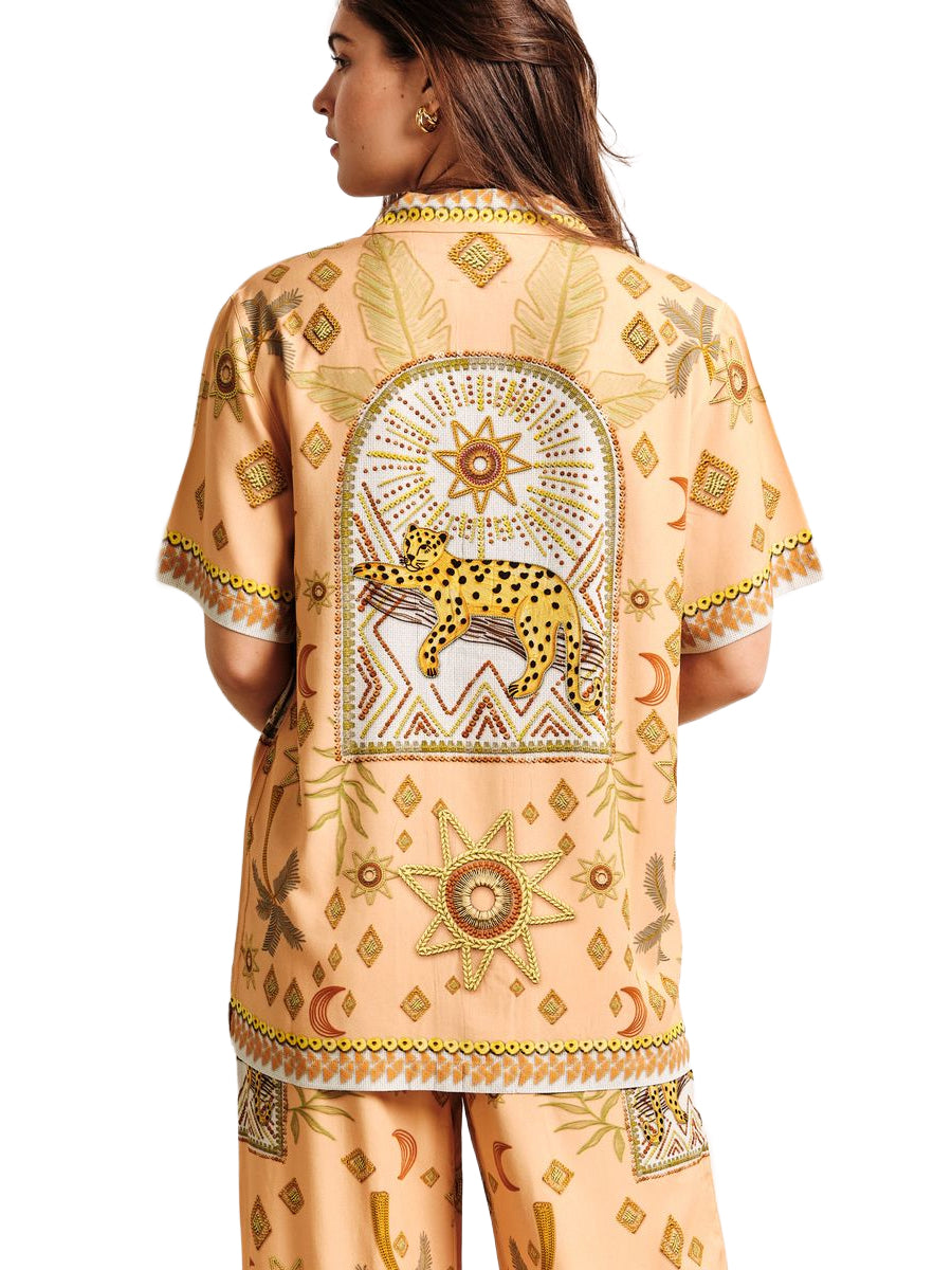 Beach Shirt - Peach Jaguar