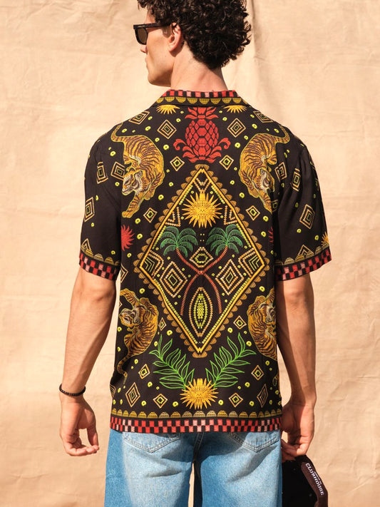 Beach Shirt - Tiger Black