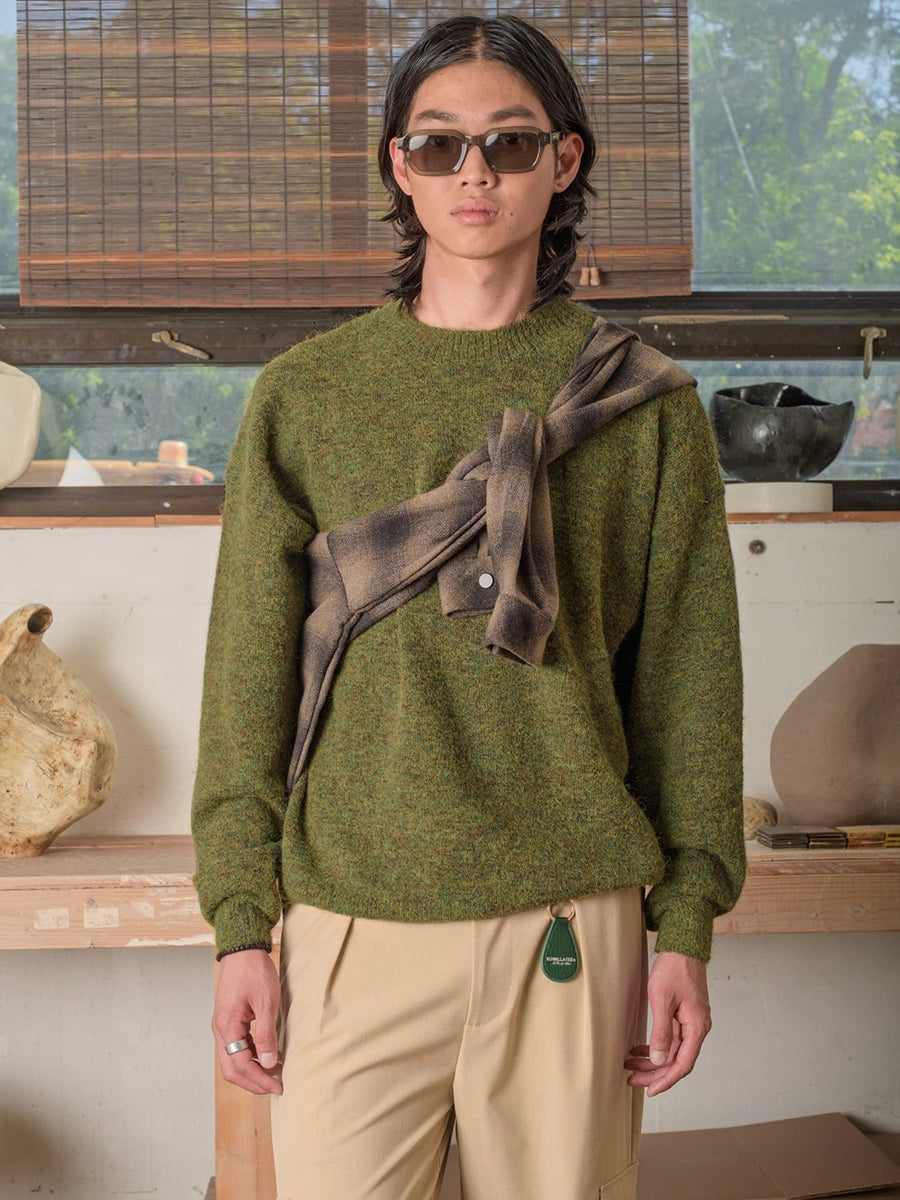 Brushed Knit Crew - Green
