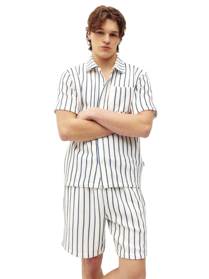 Crochet Stripe Shirt - White & Black