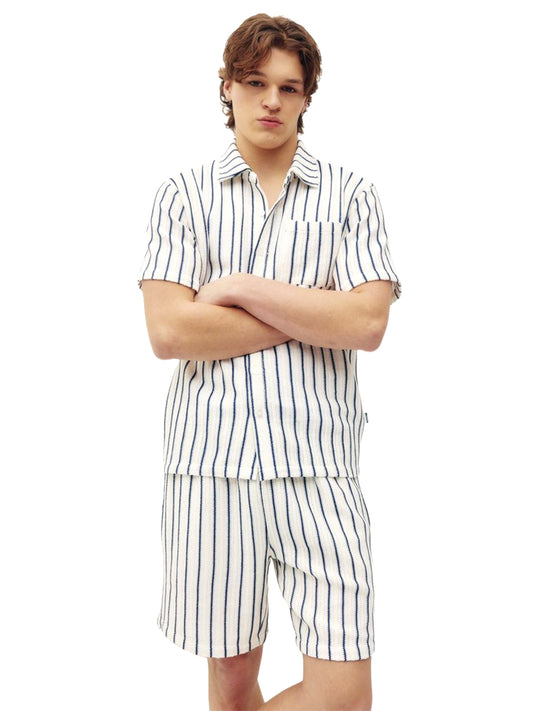Crochet Stripe Shirt - White & Black
