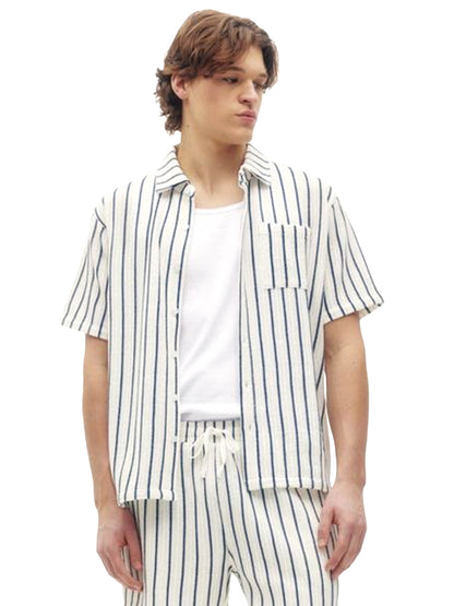 Crochet Stripe Shirt - White & Black