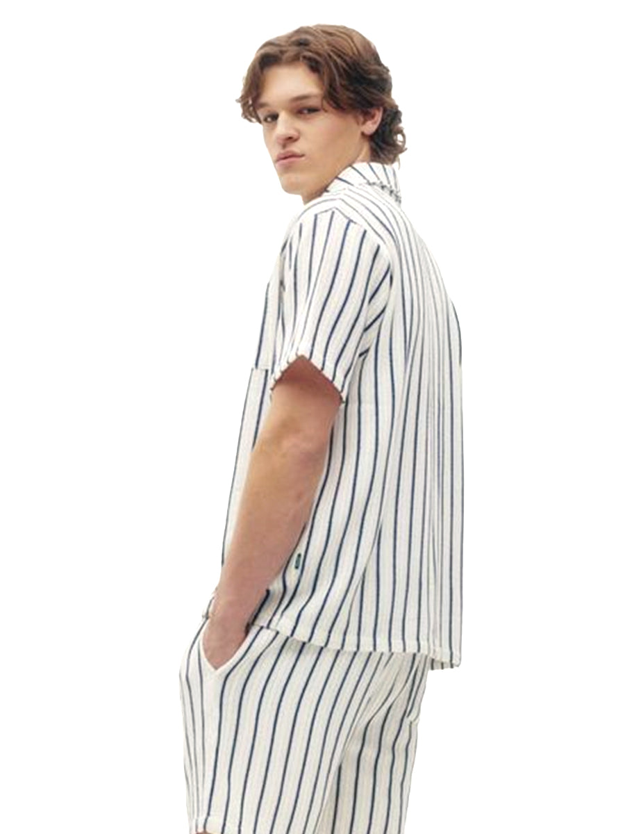 Crochet Stripe Shirt - White & Black