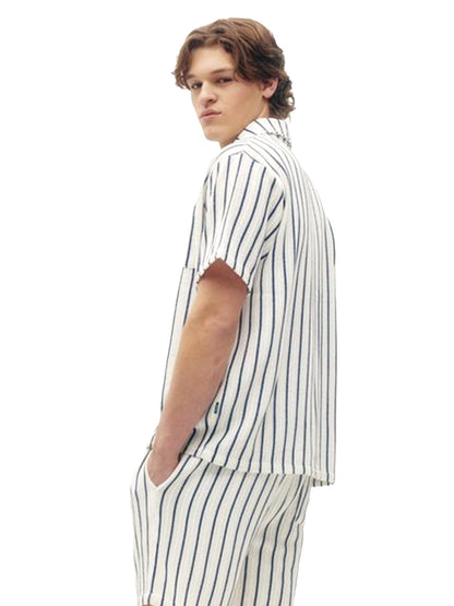 Crochet Stripe Shirt - White & Black