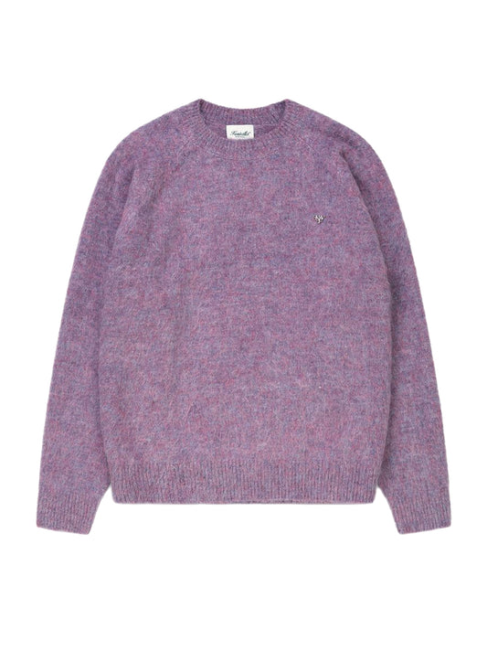 Fuzzy Knit Crew Sweater - Lilac