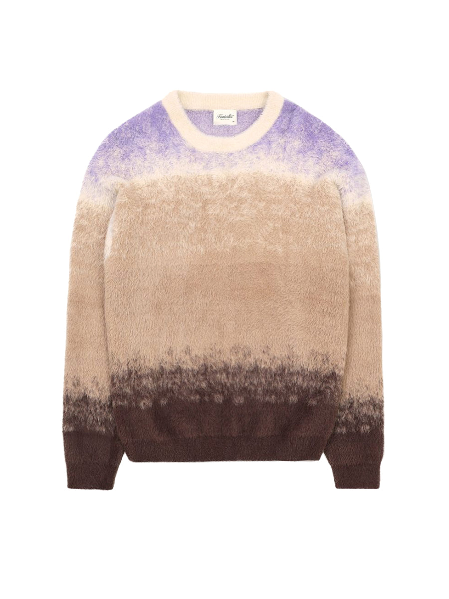 Gradient Knit Crew - Purple & Brown