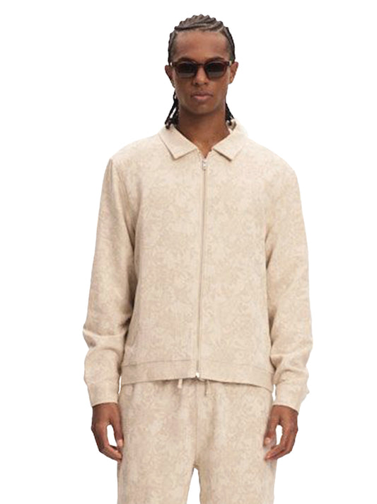 Jacquard Linen Shirt Jacket - Natural