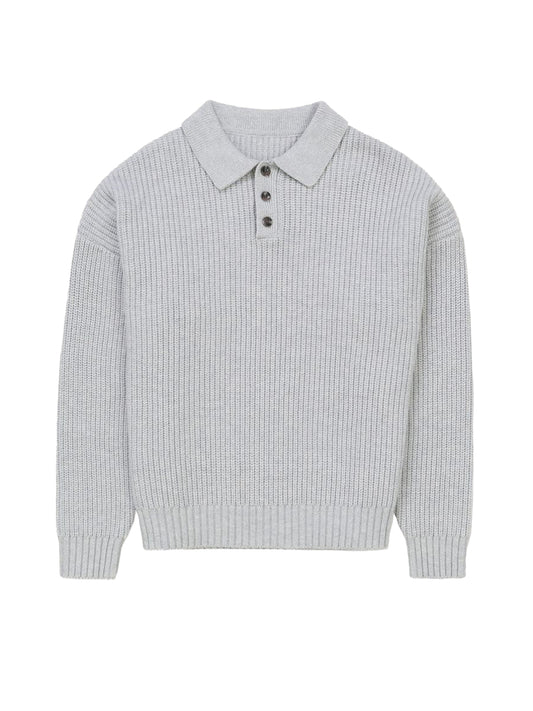 Knit Polo - Grey