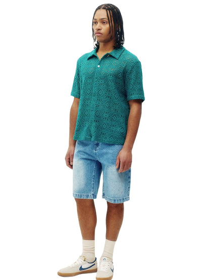 Lace Shirt - Teal Green