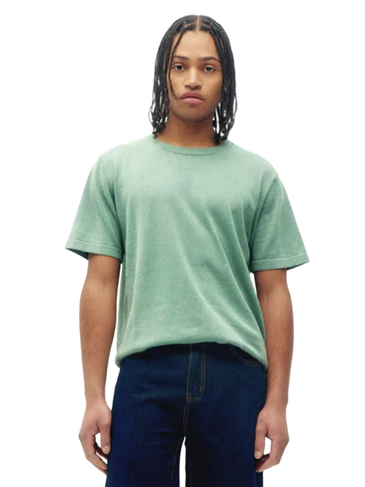 Linen Knit Tee - Aqua