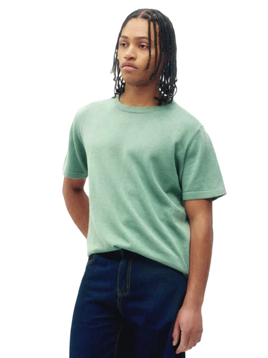 Linen Knit Tee - Aqua