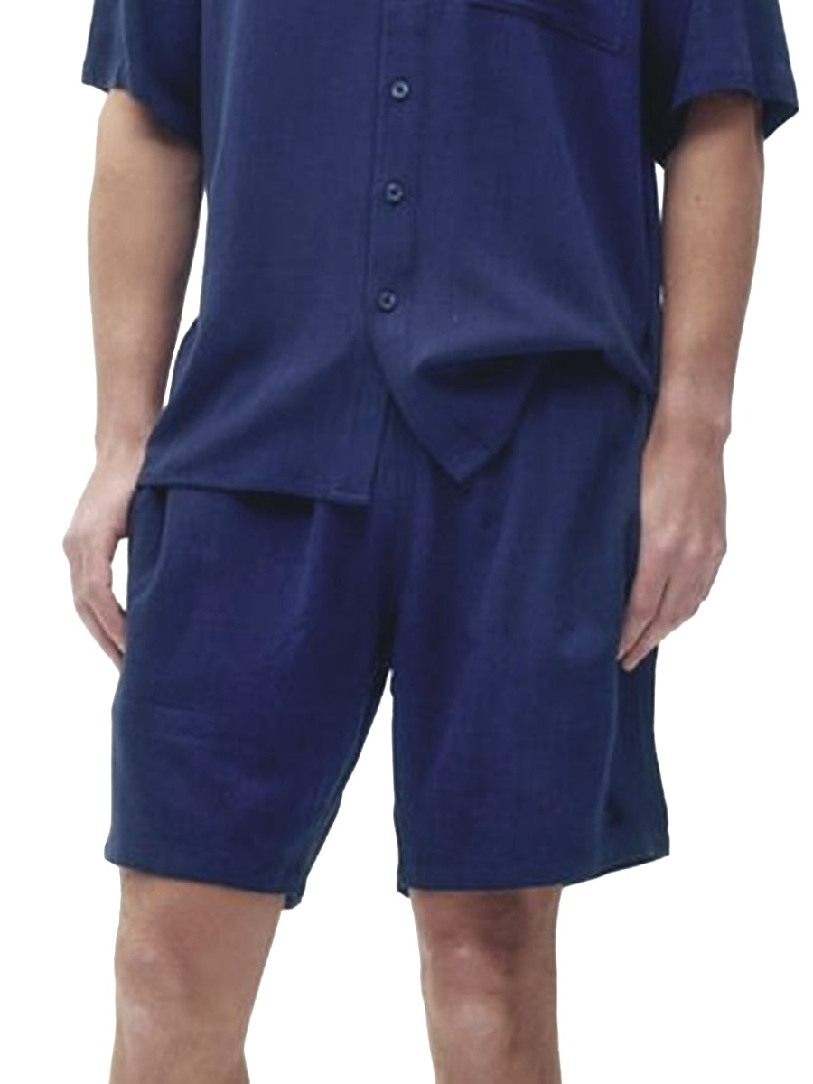 Linen Shorts - Navy